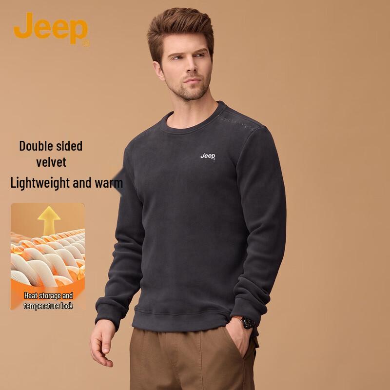 

JEEP Men s Double-Sided Fleece Sweatshirt L