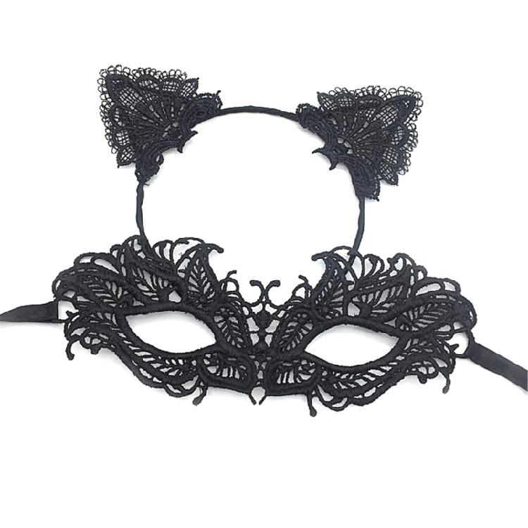 

Flexible Halloween Face Covering and Headband Set Fashion Costume Hairpiece Lace Detailing And Secure Headband Design