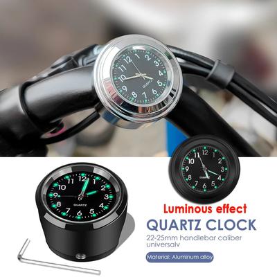 Motorcycle Handlebar Clock Durable Stainless Steel Refit Night Vision Waterproof Shockproof Buckle Motobike Bicycle Watch