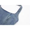 Women's Slingback Denim Mini Dress - Trendy Backless Design, Summer - Ready Fashion Halter Denim Skirt