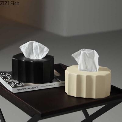 Simple Ceramic Tissue Box Creative Dining Table Tissue Organizer Ornament Kitchen Wet Wipe Dispenser Home Tissue Box Decor Art