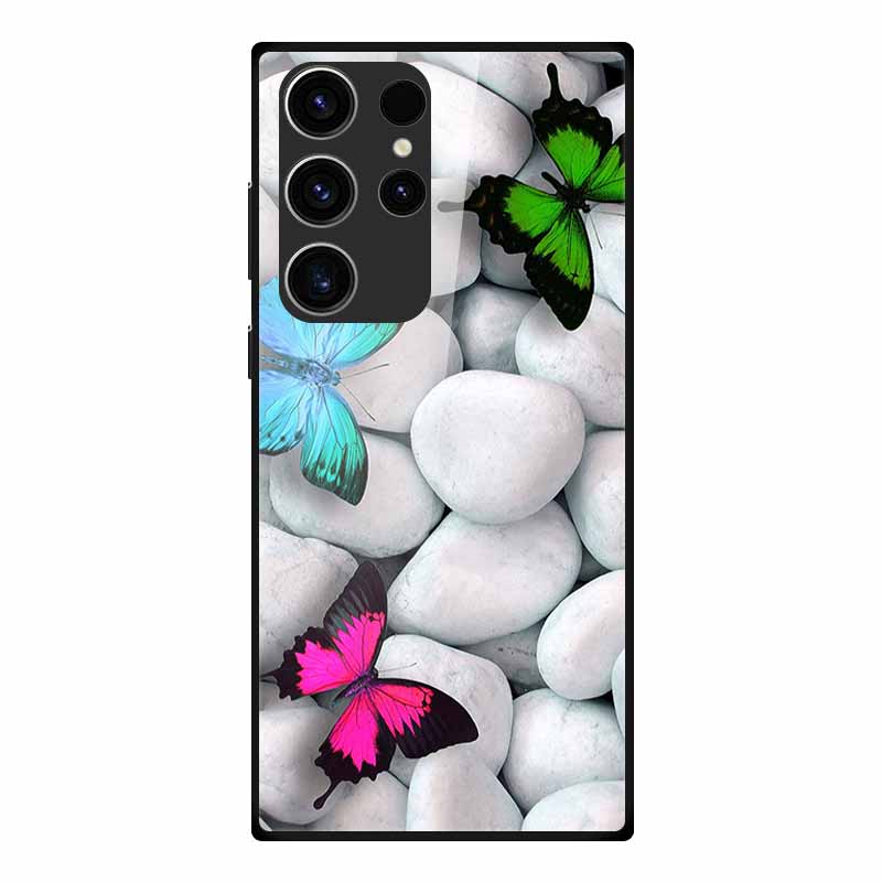 Phone Case For Samsung S23 Ultra Back Cover Case Tempered Glass Soft Funda For Samsung Galaxy S23 Plus Case S 23 + Ultra Coque