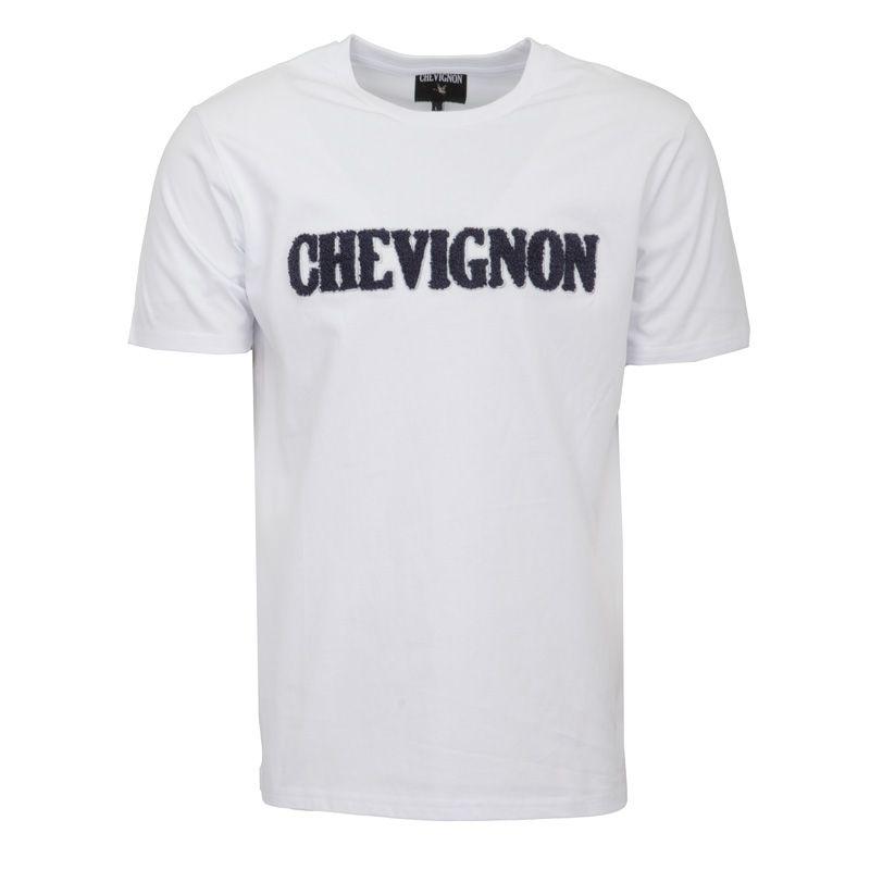 

Мужская футболка с логотипом из искусственного меха CHEVIGNON S белый