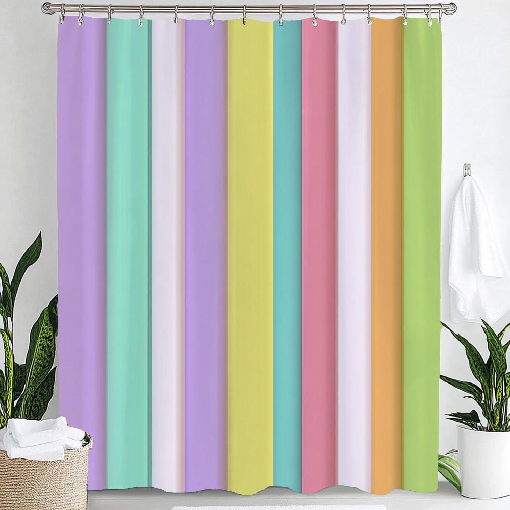 Simple Colorful Lines Modern Fashion Pattern Shower Curtain Home Decoration Creative Personalized Shower Curtains