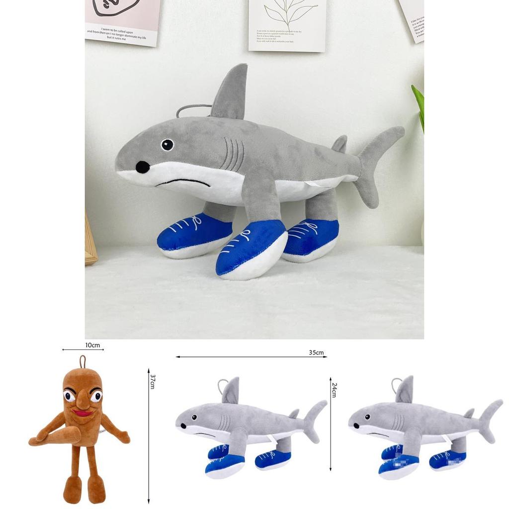 Shark Plush Toy With Pp Cotton Filling Short Plush Animal Stuffed Doll For Kids
