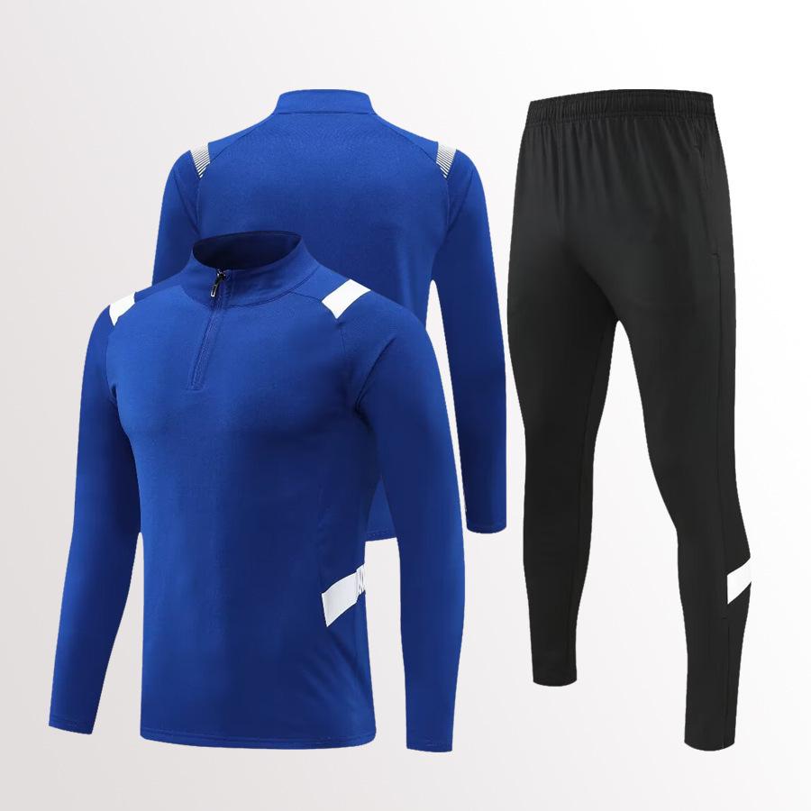 Unisex Autumn/Winter Half-Zip Football Training Suit Set - Long Sleeve Jersey, Hoodie, Child  Adult Sizes M