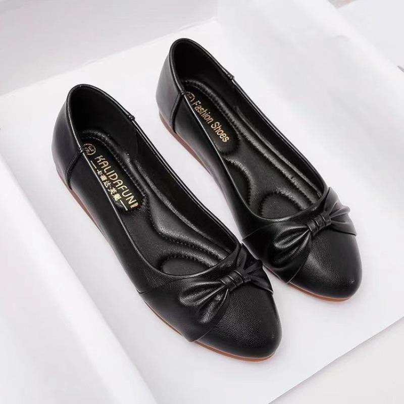 Autumn new single shoes women's soft-soled soft leather Doudou shoes versatile shallow mouth shoes non-slip flat shoes