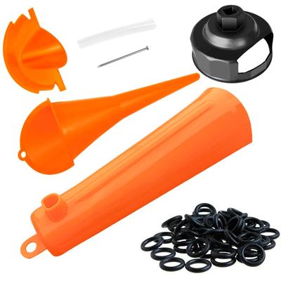 Oil Change Kit For Harley Tool, Oil Filter Wrench, Oil Funnels Set, Motorcycle Primary Case Oil Funnel, 50PCS 11105 Drain Plug O-Ring For Harley