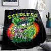 1PC Rat Fink Print Flannel Blanket, High Quality All Seasons, Home Decor, Warmth and Comfort, Perfect for Christmas Gifts