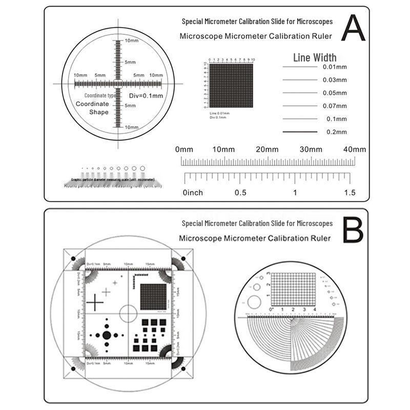 Micrometer Calibration Slide for Microscope - Precision Measuring Ruler Instrument