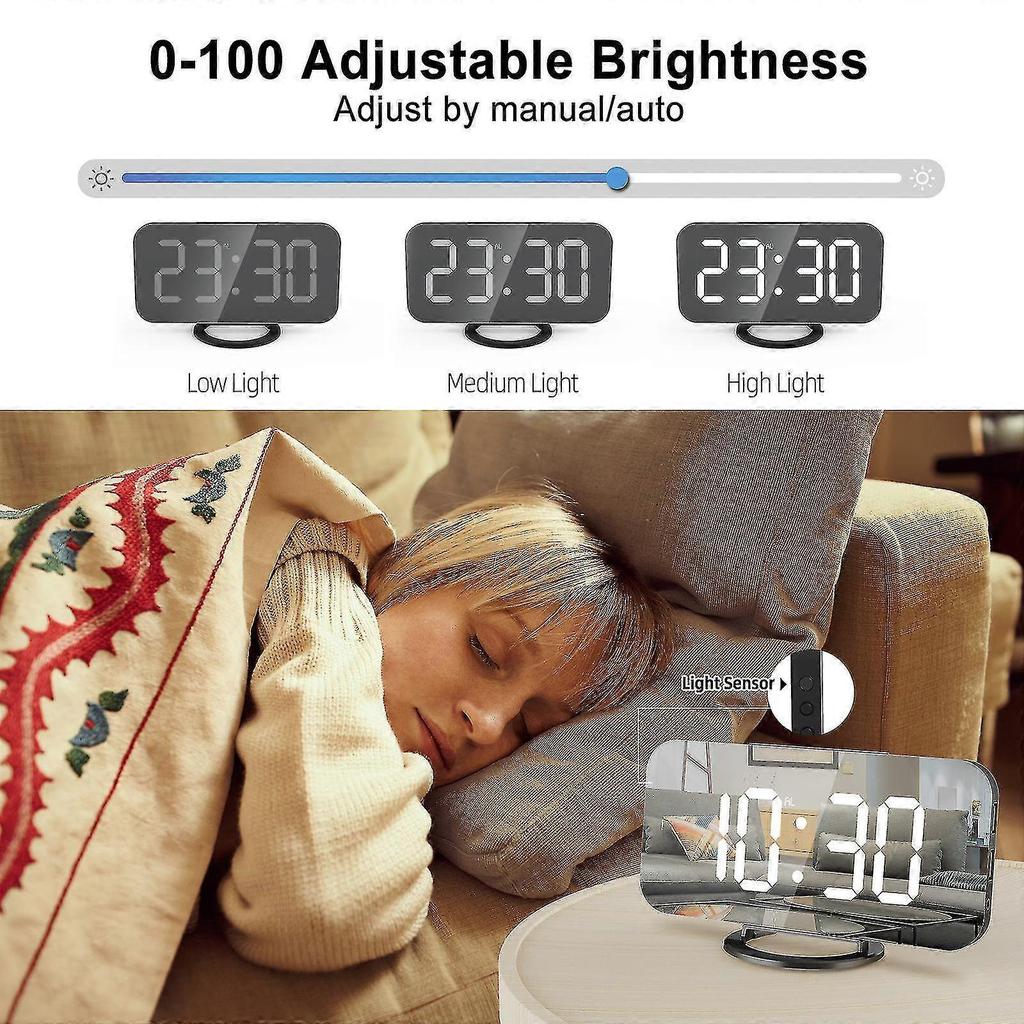 Sveglia Rumorosa Con Vibratore Da Letto Per Dormitori Profondi, Sveglia Vibrante Doppia Con Caricatore Usb Per Sordomuti