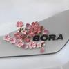 32 Pcs 3D Peach Blossom Car Sticker Resin Flower Decoration Sticker DIY Self adhesive Lifelike Decal for Motorcycle Car Scooter