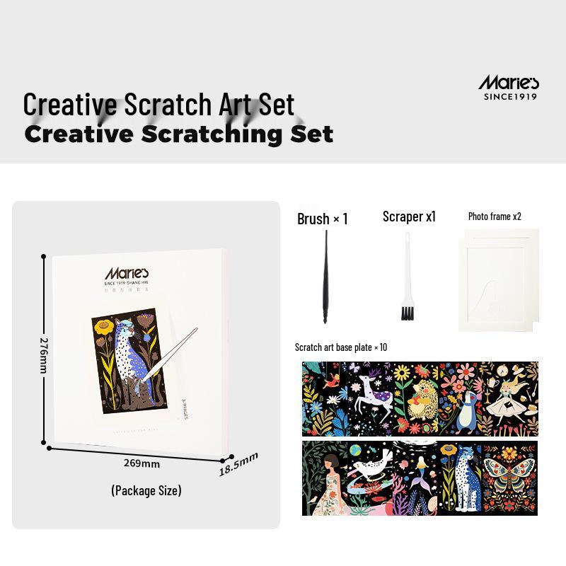 Mali Red Label Scratch Art Educational DIY Game Set with Photo Frame for Kids & Parents