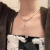 Hollow Bow Tassel Pearl Necklace for Women - Luxury Niche Design Clavicle Chain, 2025