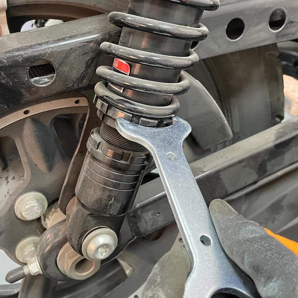 HDBUBALUS Motorcycle Rear Shock Spanner Wrench Adjustment Tool Fit for Harley Sportster 883 1200 XL Custom Softail Touring Road King Electra Glide