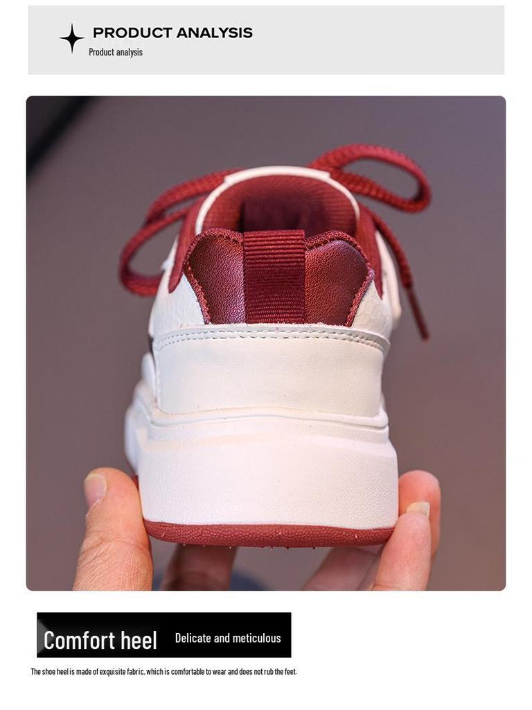 2025 Spring Children's Trendy Leather Skate Shoes – Versatile Casual Footwear for Girls and Boys