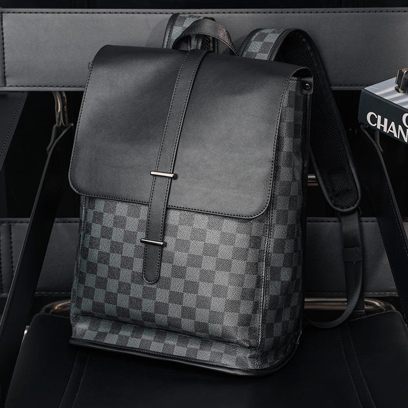 Korean Trendy 2025 Leather Men's Backpack - Large Capacity School & Laptop Bag