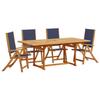 VidaXL 5pcs Garden Dining Set Solid Acacia Wood Textilene, Outdoor Dining Set, Room Furniture 3279302