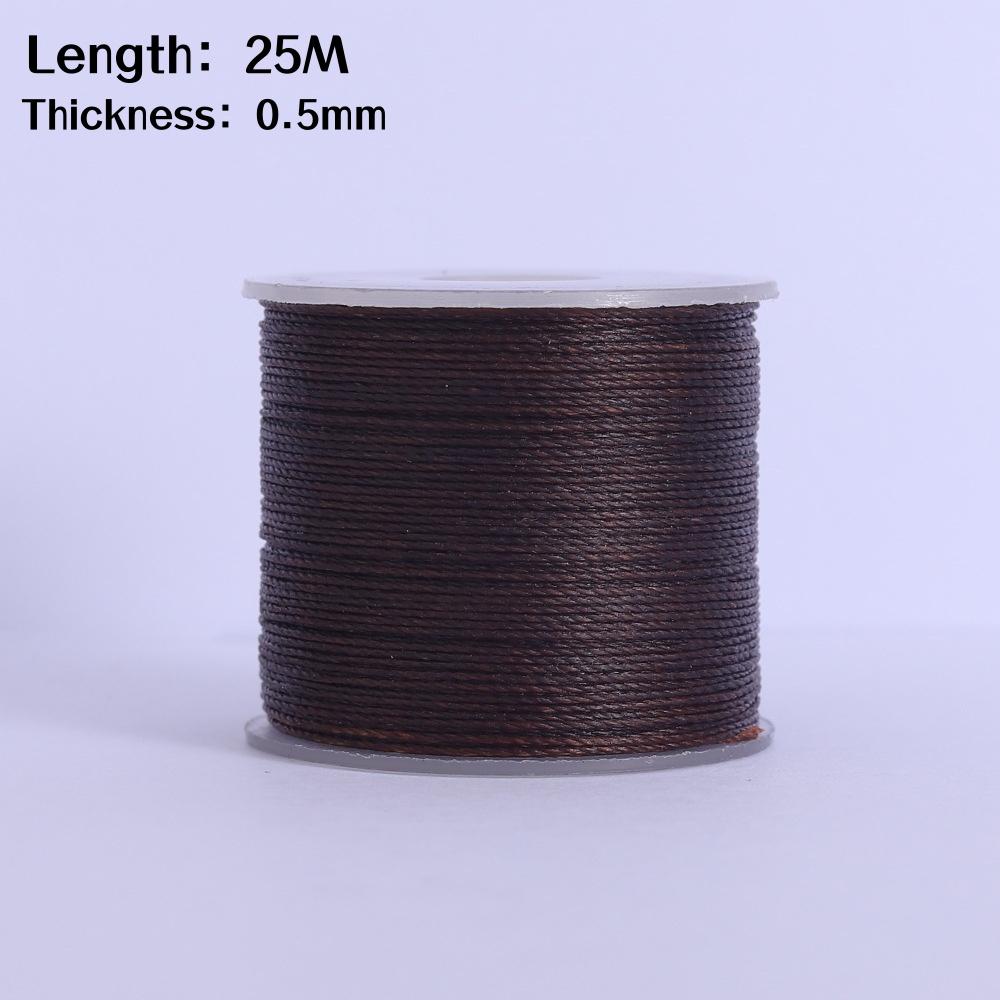 25M Dicke Gewachste Schnur Für Leder Gewachste Kordel 0,5mm Perlenfaden Für Armband Perlenstickgarn Flache Gewachste Nähschnur