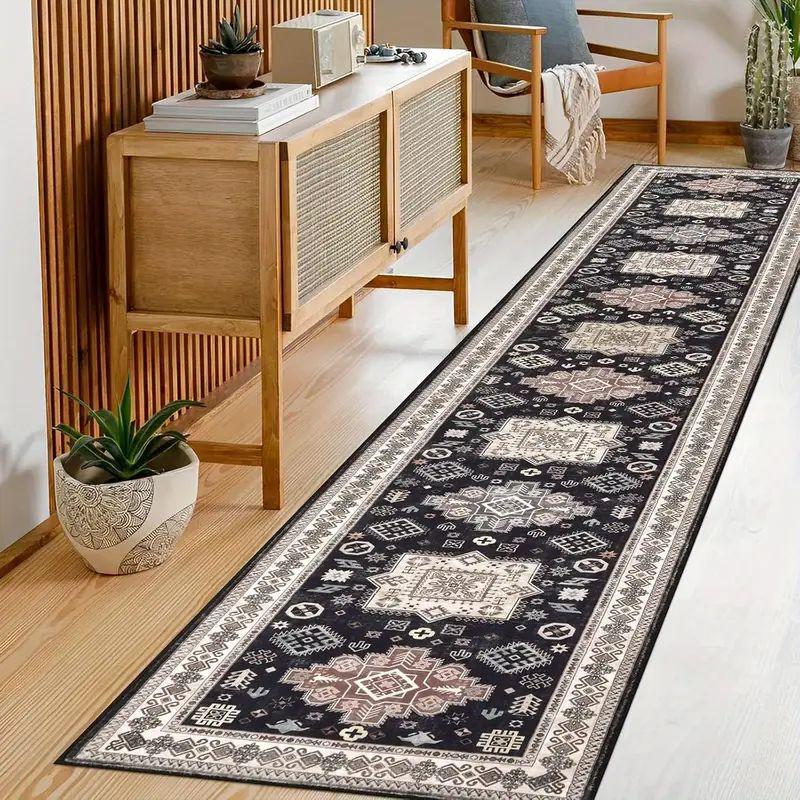 Hallway Runner Rug Anti-Slip Strip Living Room Entrance Carpet Vintage Corridor Kitchen Floor Mat Home Decor