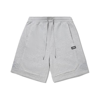 Li Ning Solid Color Mid Waist Drawstring Breathable Loose Versatile Casual Shorts Men Shorts Flower-Gray AKSV549-3