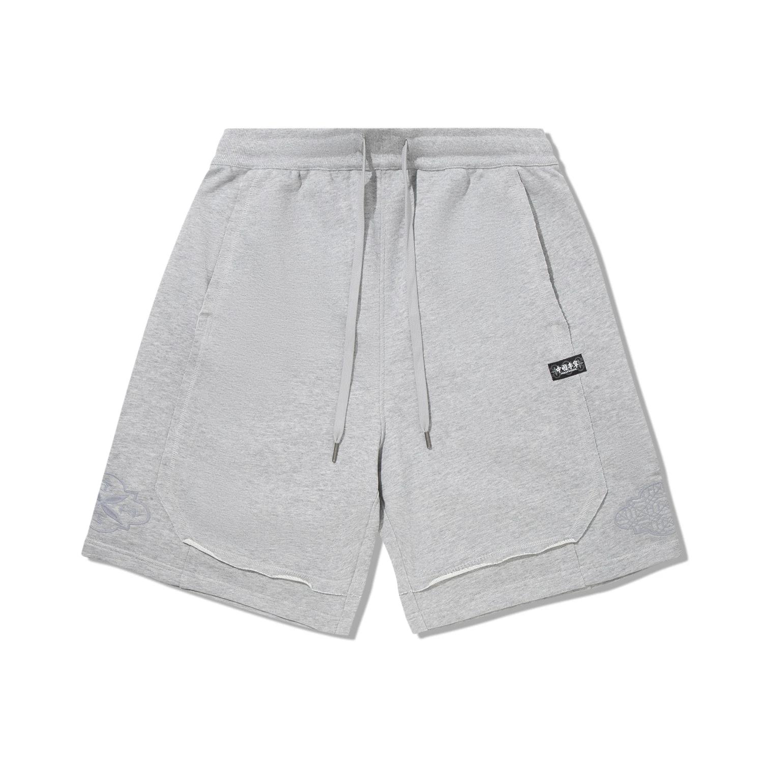 

Li Ning Однотонные Шорты средней посадки на кулиске Дышащие Свободные Универсальные Повседневные Мужские шорты Цветочно-серые AKSV549-3 XXL