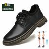 Men's Cow Leather 5cm Height Increase Business Casual Dress Elevator Shoes Comfortable Office Work Formal Shoes for Men Loafers