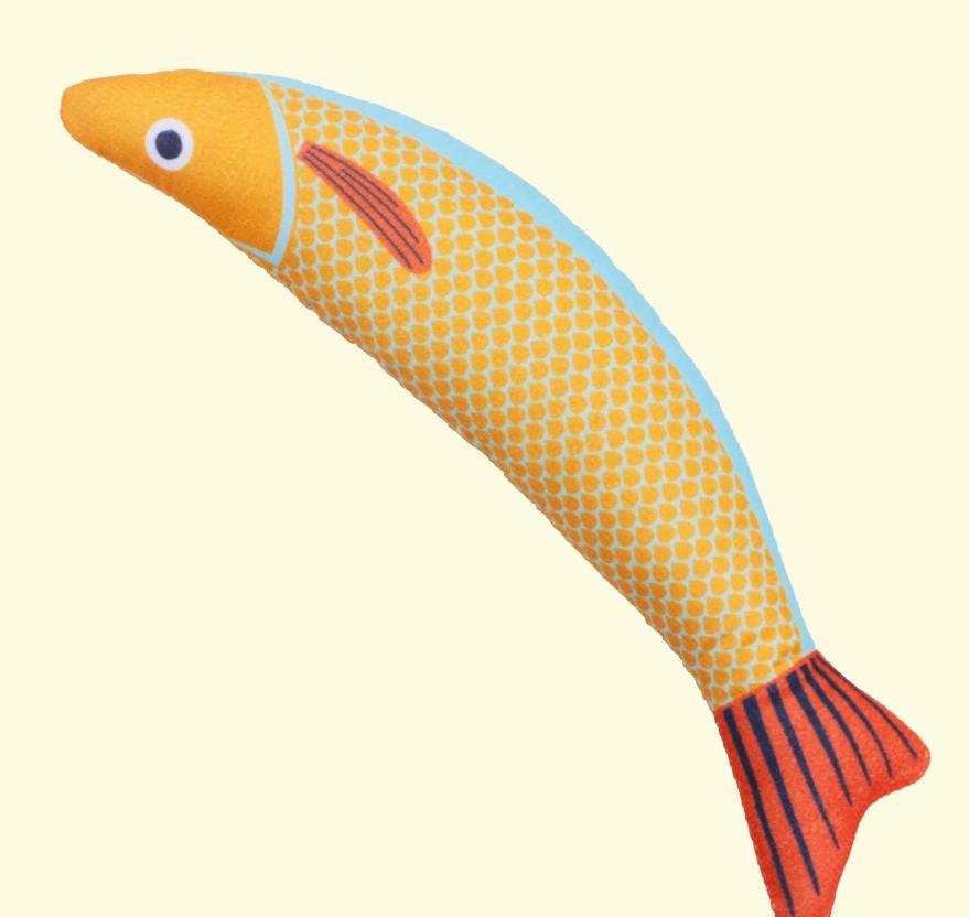 3pcs Pet Teething Toy Fish Design Cat Toy Interactive Durable Cat Chew Toy Plush Pillow Kitten Toy Indoor and Outdoor