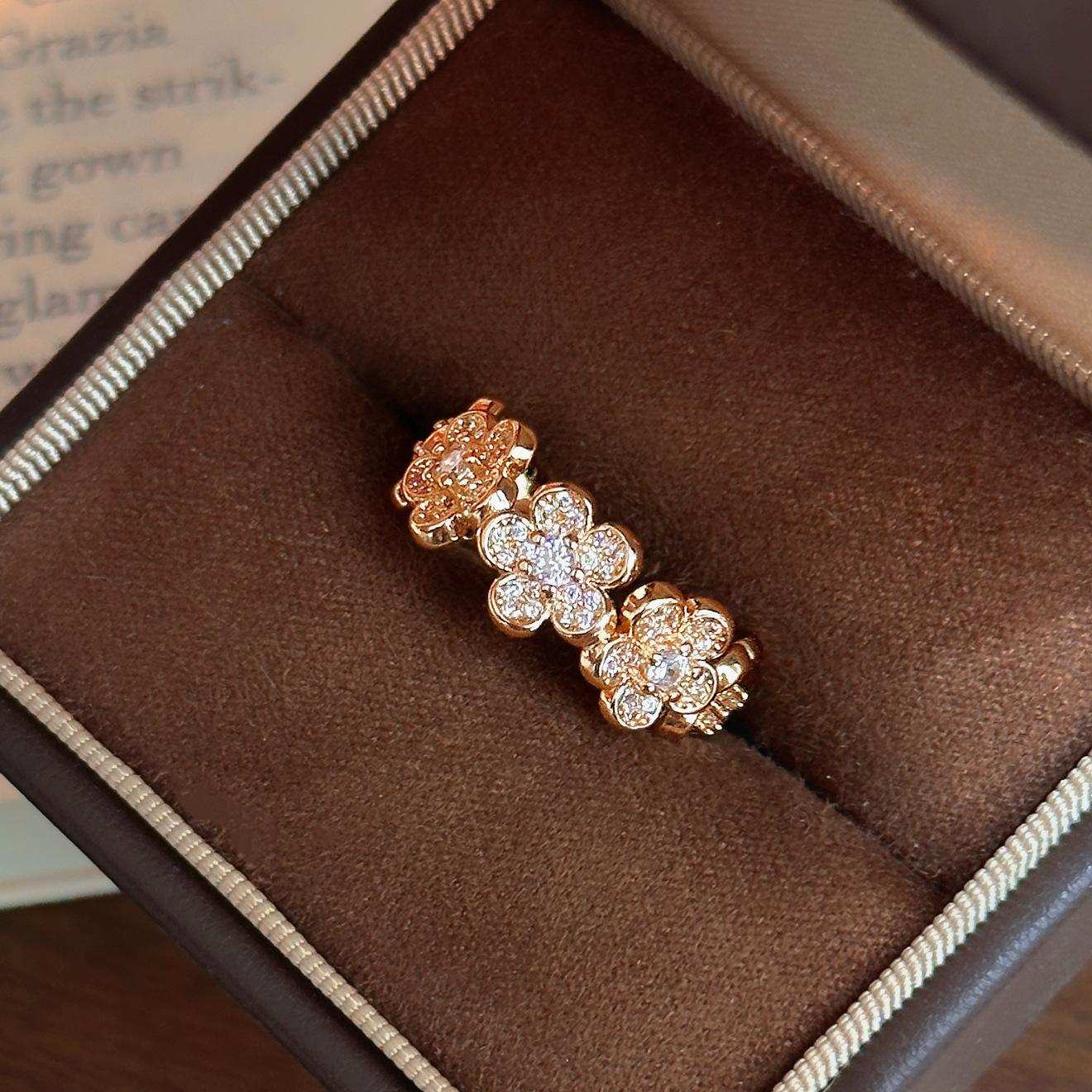 Luxurious Four-leaf Clover Open Ring - Versatile High-end and Effortlessly Chic Index Finger Ring