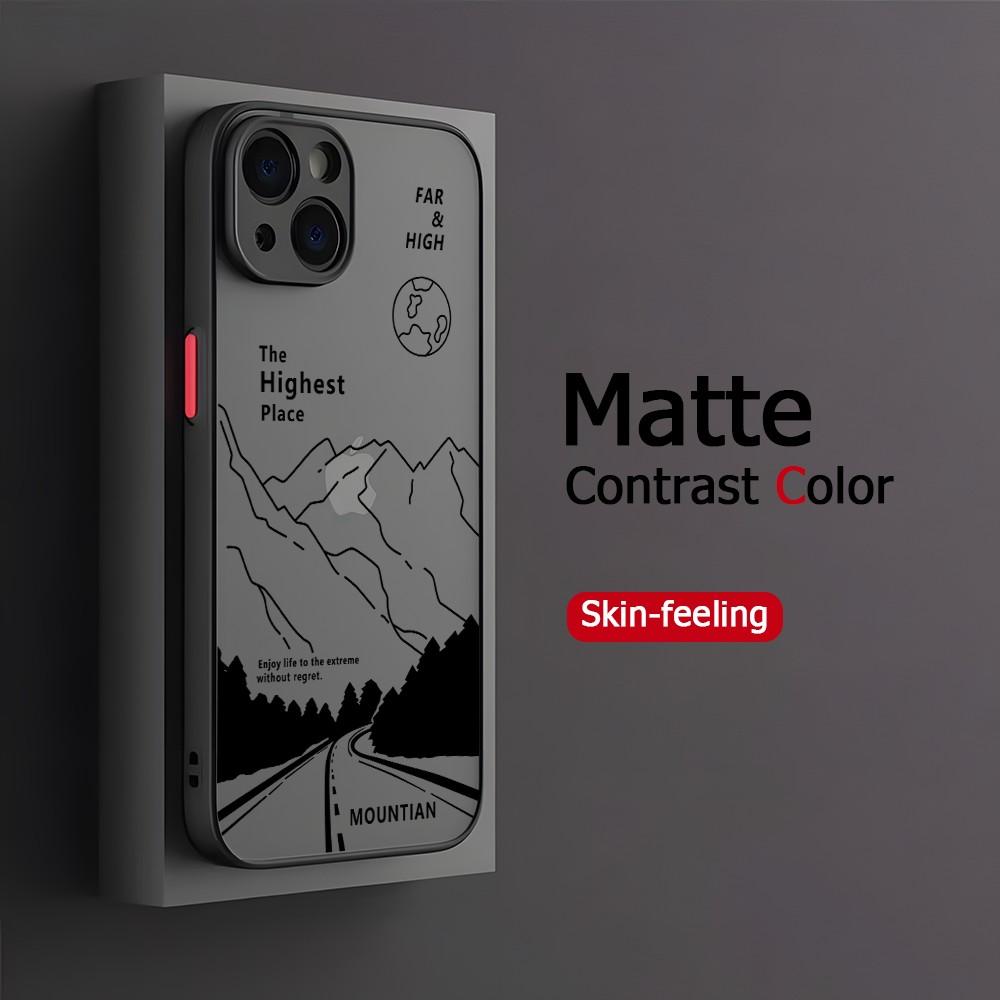 

Abstract Mountain Sunrise Line Phone Case for iPhone 17 16 15 14 13 12 11 Pro Max Mini X XS XR 7 8 Plus SE Shockproof Hard Cover iPhone 17 Pro