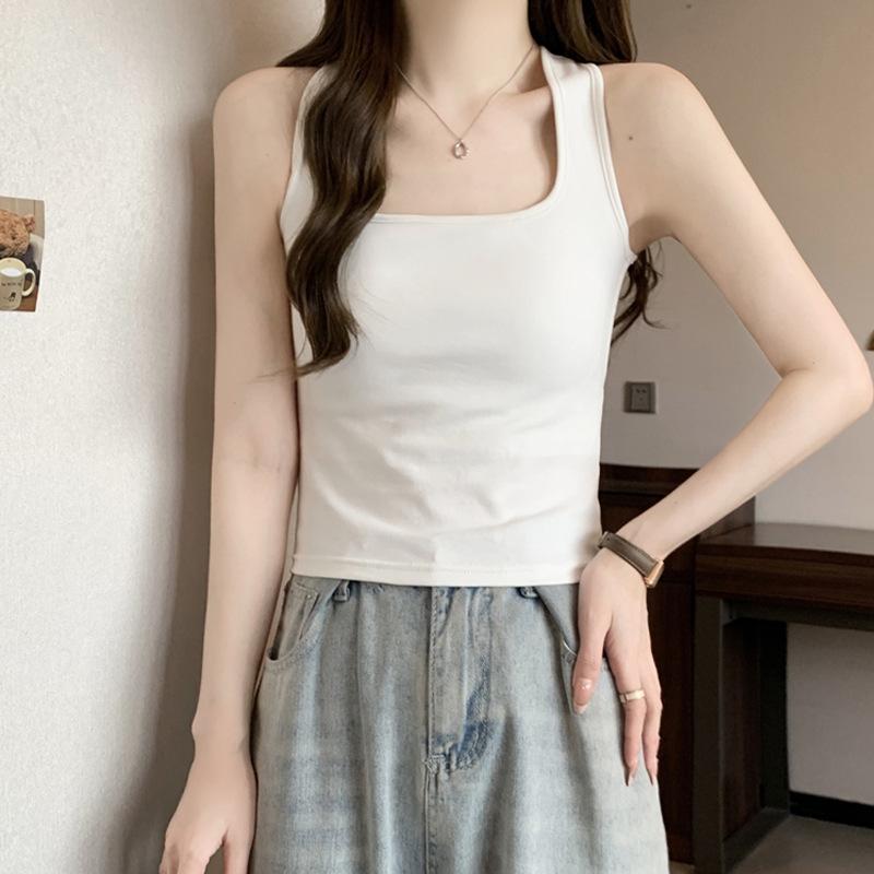 Women s Cross Back Tank Top, Sleeveless Square Neck Slim Fit Camisole One size