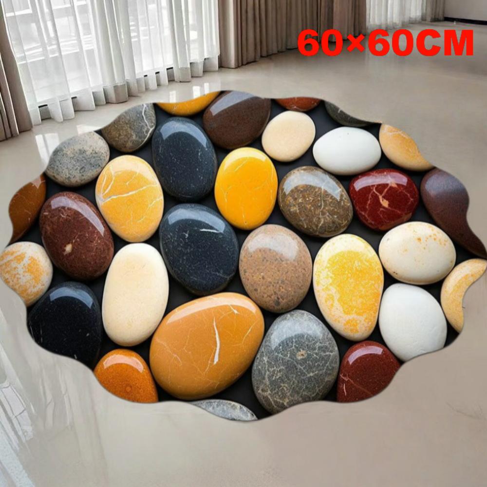 Chinese-style Cobblestone Carpet Nordic Abstract Door Rug Creativity Bathroom Floor Mat  Home Decor