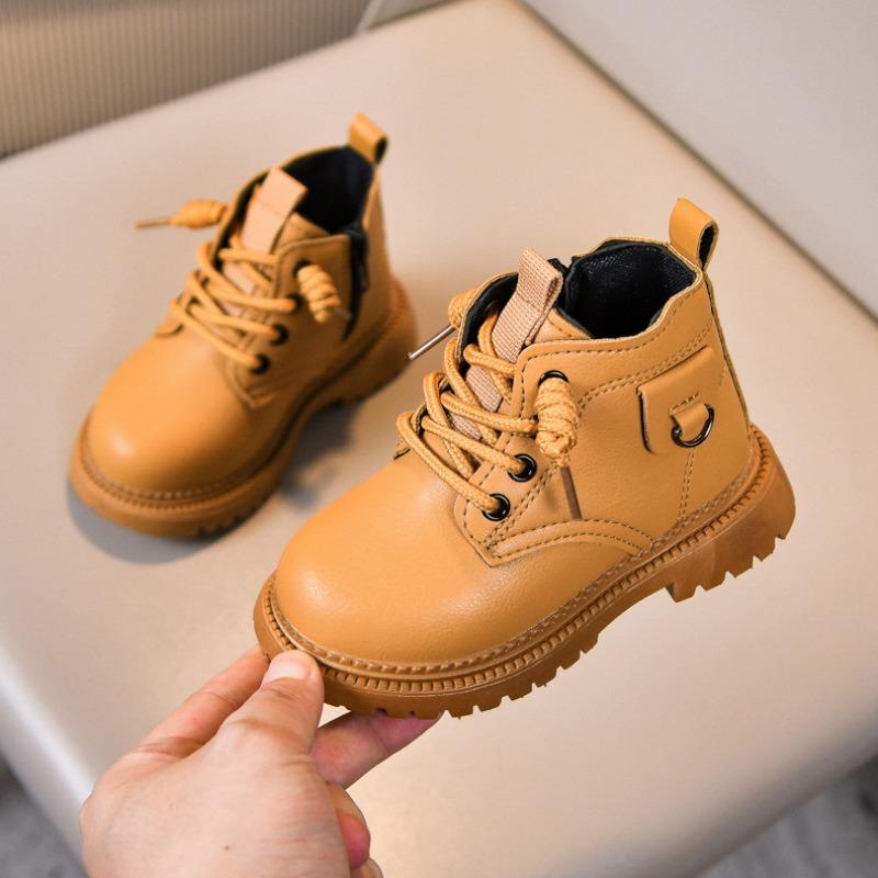 New Children's Soft-Sole Martin Boots | Stylish Yellow Boots for Boys & Girls, Side-Zipper Boots for Toddlers & Young Kids
