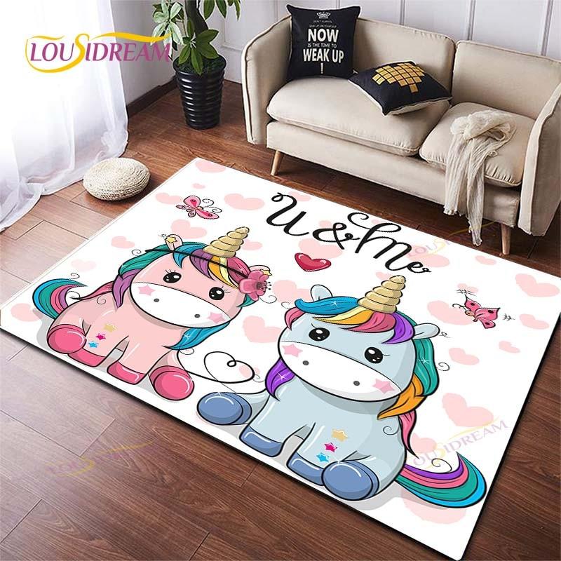 Cartoon Cute Unicorn Home Decor Bathroom  Soft Rugs Carpets for Living Room Rug for Kitchen on The Floor Mat Bedroom Mat