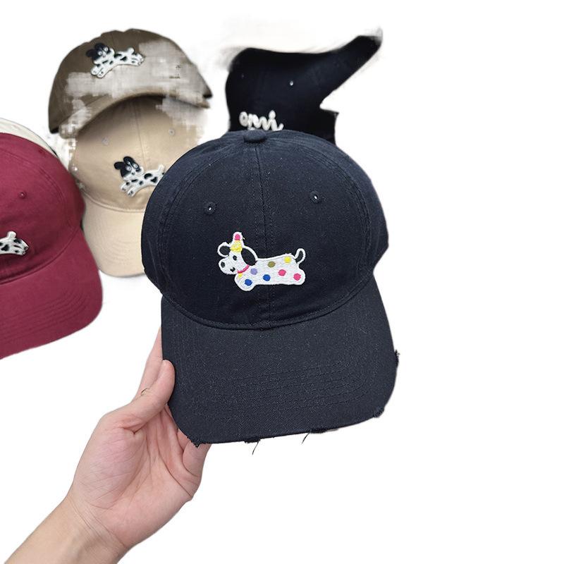 New Korean Cartoon Puppy Baseball Cap for Women Soft Top Couple Student Sun Protection Baseball Cap