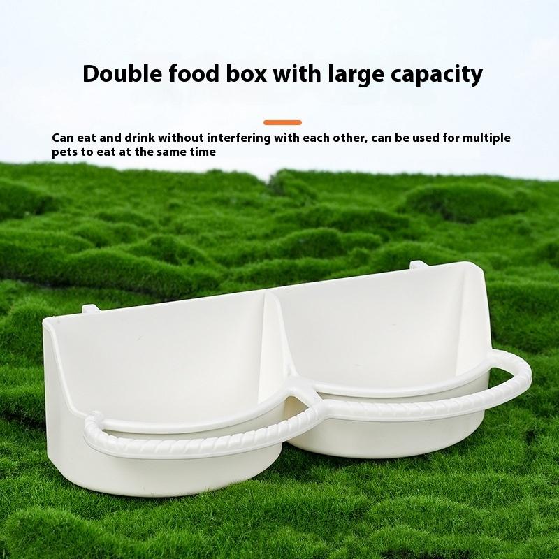 

2 шт. Двойная кормушка для птиц, кормушка для воды, кормушка, кормушка для птиц, подвешиваемая на клетку, большая вместимость, принадлежности для кормления водой United States