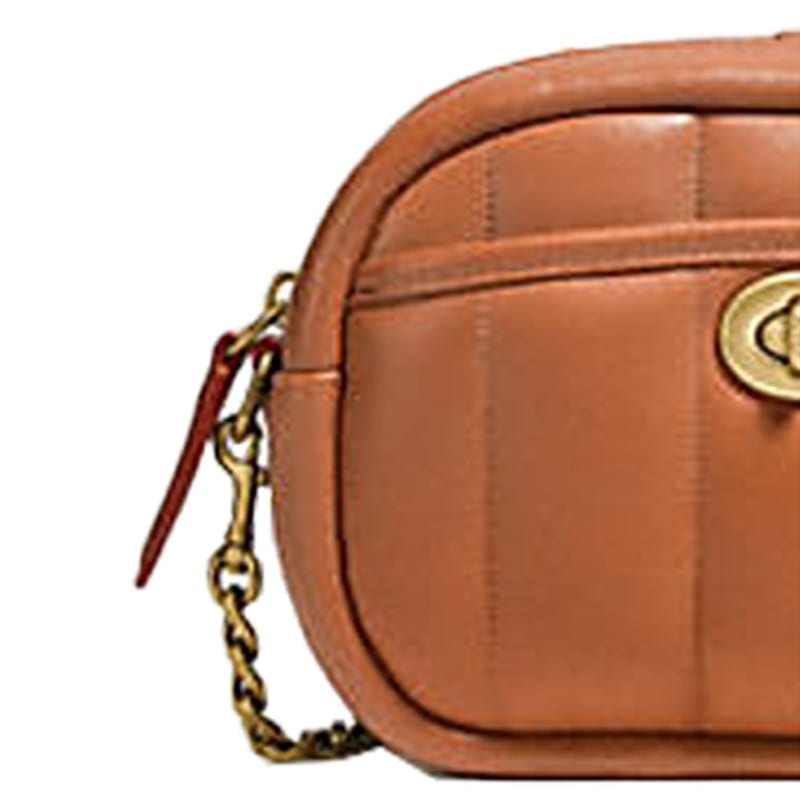 COACH Camera Leather Camera Bag, Small Square Bag, Crossbody Bag, Shoulder Bag Small Women's Caramel Brown C4814-B4NL4