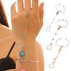 Fashion Finger Chain & Ring Set Interconnected Bracelet with Adjustable Rings Vintage Hand