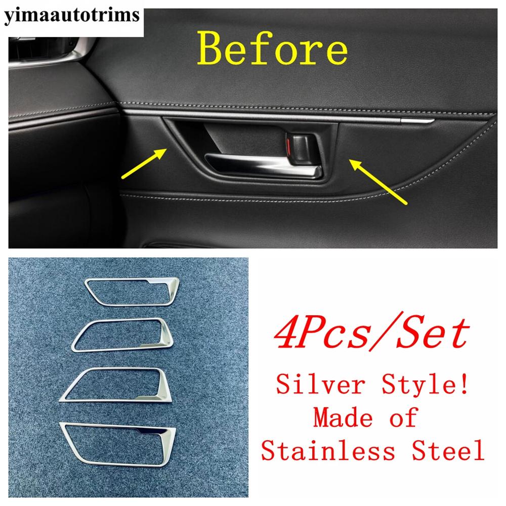Car Inner Door Handle Bowl Frame Decoration Cover Trim Stainless Steel Accessories Interior Fit For Toyota Harrier -