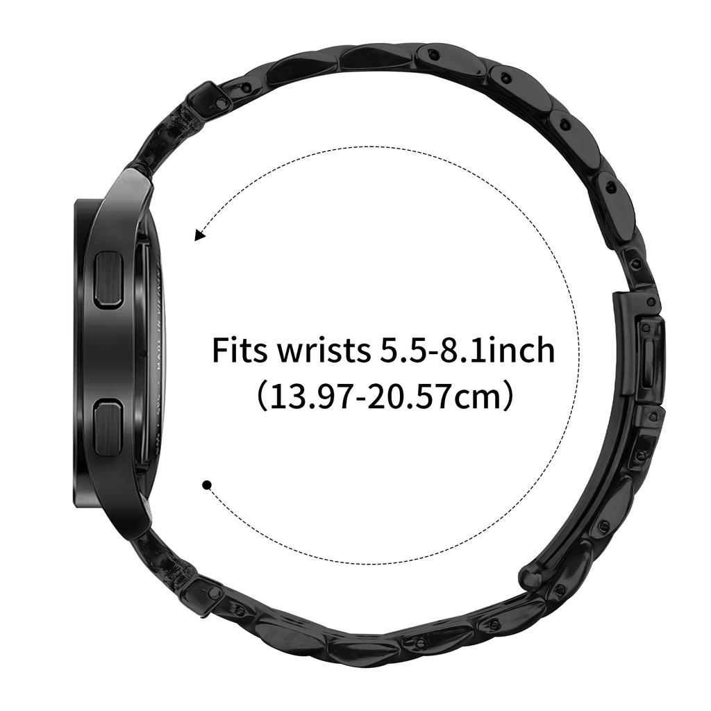 Watch Band for Garmin D2 Air X10/vivoactive 5/Venu Sq 2 7-Bead D-Shape Rhinestones Decor Stainless Steel Colored Watch Strap