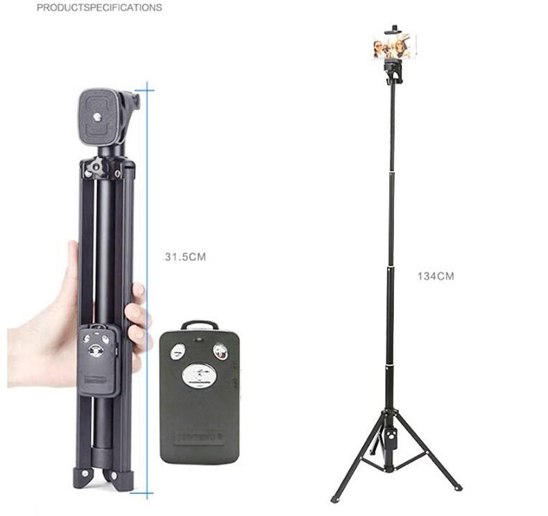 YUNTENG VCT-1688 2in1 Mini Cellphone Selfie Stick Tabletop Tripod /Remote Controller for Smartphone DSLR чёрный