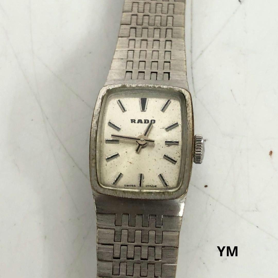 Used RADO Rado Watch Ladies Manual Winding Vintage Tonneau Silver Working Antique Retro Watch