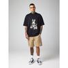 Herren Oversized T-Shirt Schwarzer Hase Geldsack Grafikdruck Streetwear Casual Mode Top für Alltagskleidung und Urbanen Stil