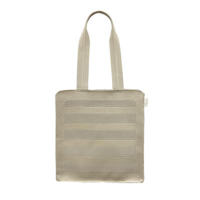 1152 Knit Vertical Tote Bag LT Arcatre Striped White [Rootote] ami-A (02 Beige)