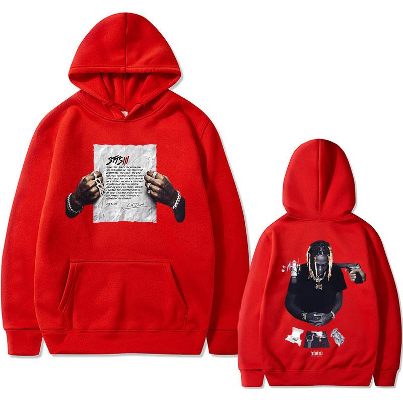 Rapper Lil Durk Double Sided Print Hoodie Men's Cool Streetwear Men Hip Hop Fashion Sweatshirts Male Vintage Oversized Hoodies