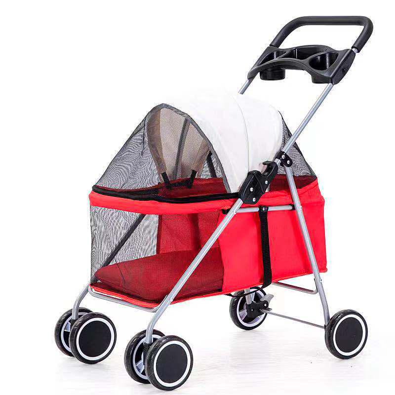 Kitty Teddy Portable Pet Stroller: Lightweight, Folding, Car-Mounted for Small Pets