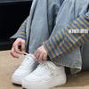Leather 2025 autumn new fashion platform white shoes women's versatile comfortable casual sports lace-up Korean version of board shoes
