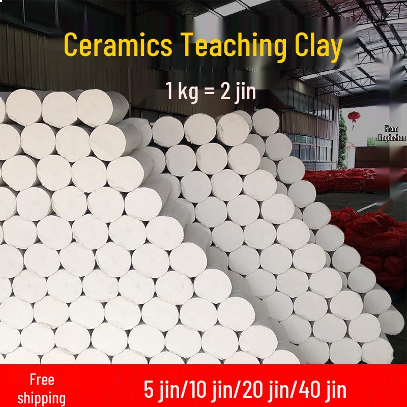Free Shipping High-Quality White Pottery Clay for Handmade Sculpture & No-Bake Projects 2.5 kg/package