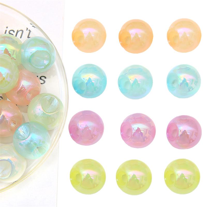 5Pcs Acrylic Colorful Side Hole Ball Beads For DIY Necklace Bracelet Earrings Jewelry Making Craft Accessories