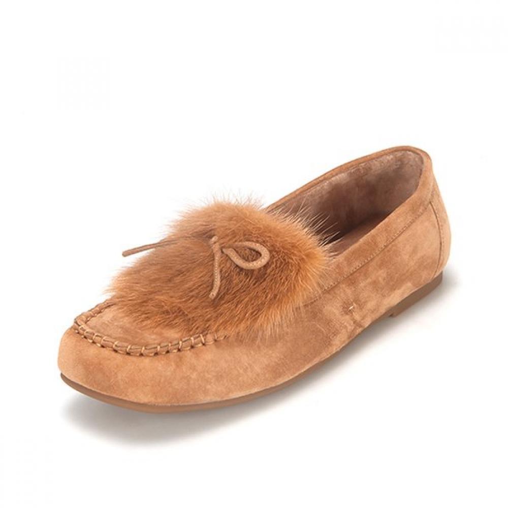 Barbara Lambskin Suede Fur Flat Bbf542be 250mm 16750₽